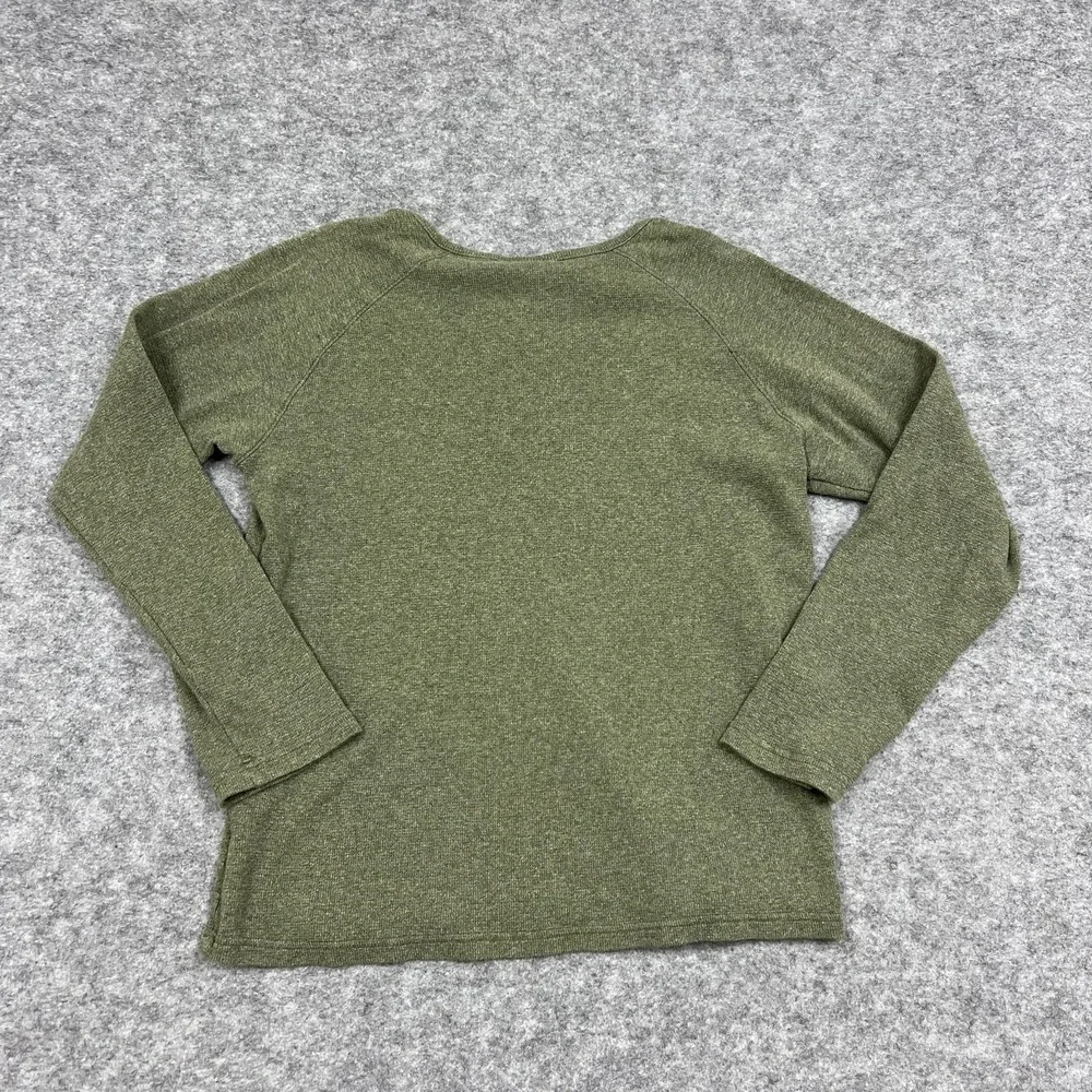 Nike Shirt Mens L Green Henley Crew Button Knit Pullover Thermal 6.0 Y2K